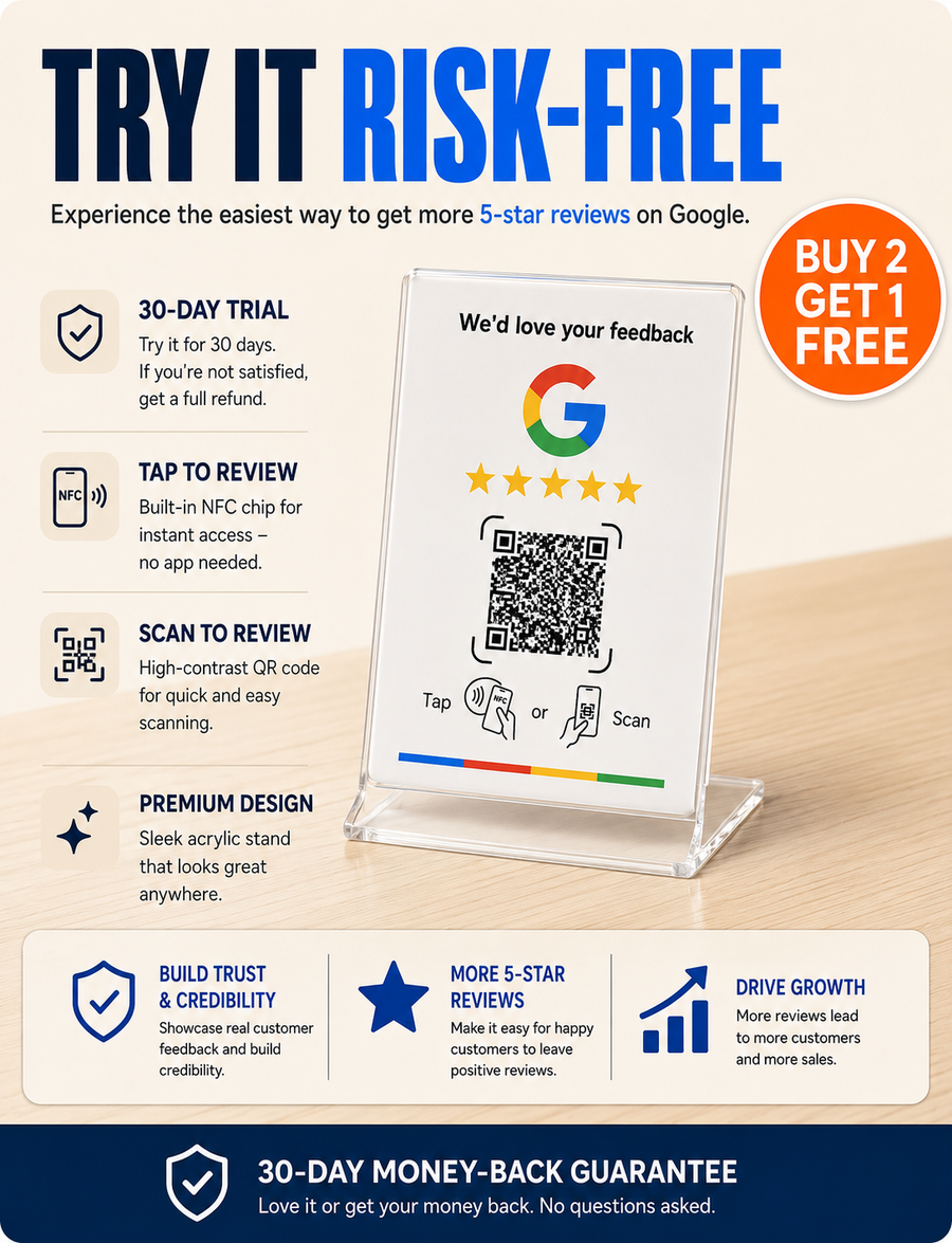 Google review stand