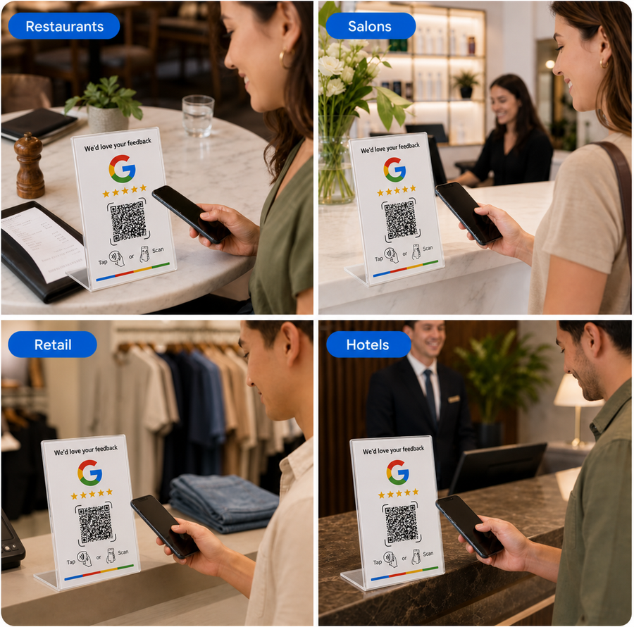 Google review stand